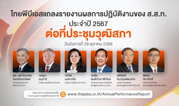 ผอ.ไทยพีบีเอส นำเสนอรายงานประจำปี 67 ชูก้าวต่อไป OTT VIPA ผลักดันเป็นแพลตฟอร์มระดับชาติ<